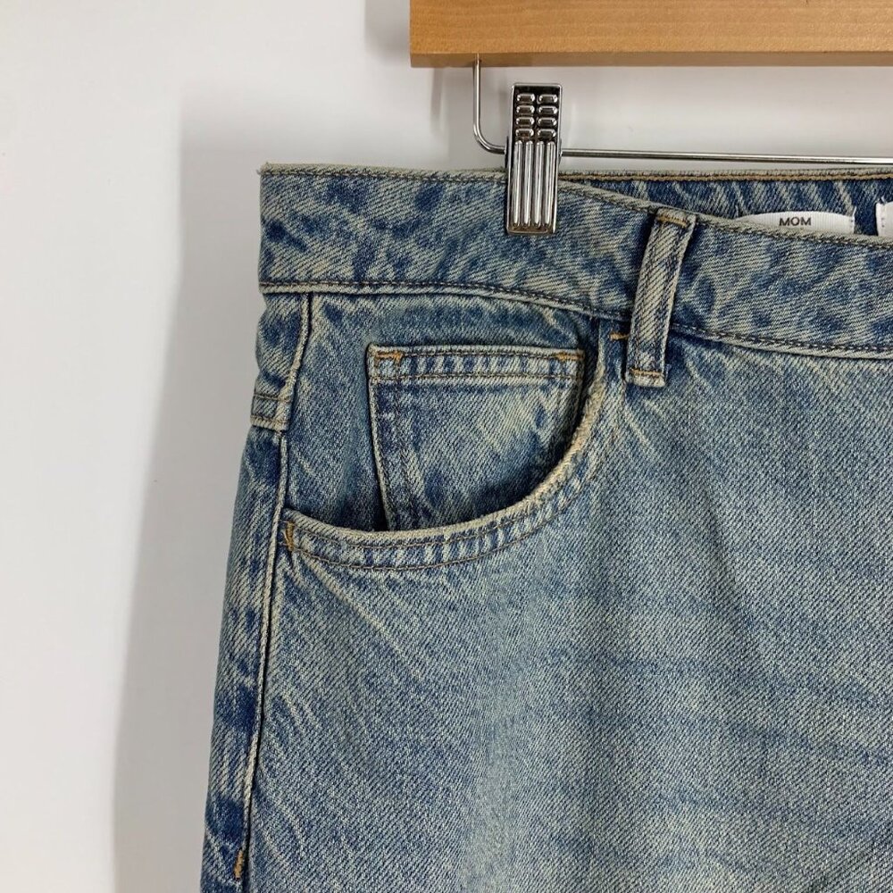 Mango Women's Mom High Waisted Tapered Cotton Stretch Denim Jeans Size 16 NWT - Picture 3 of 15